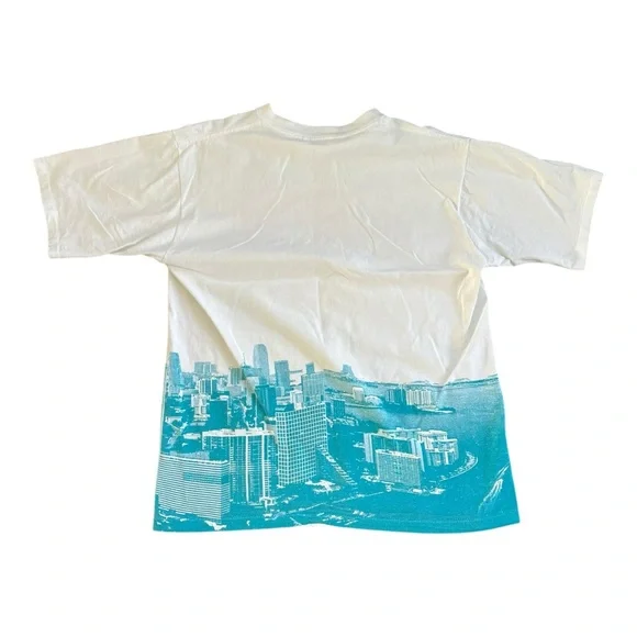 Vintage 90’s Miami Dolphins AOP Men’s T-shirt Size Small Fits Medium Mint*